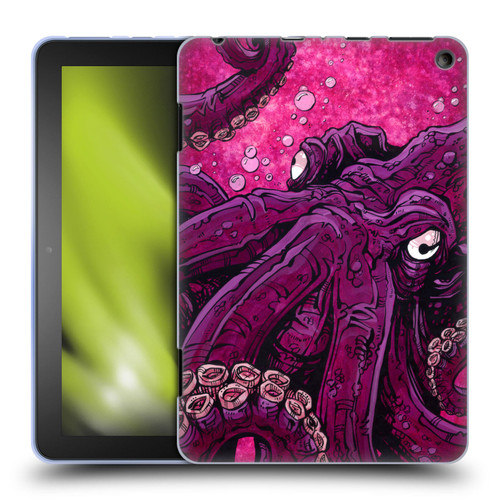 David Lozeau Colourful Grunge Octopus Squid Soft Gel Case for Amazon Fire HD 8/Fire HD 8 Plus 2020