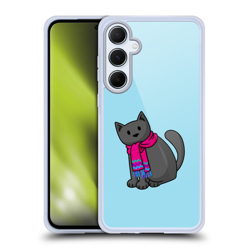 Beth Wilson Doodlecats Cold In A Scarf Soft Gel Case for Samsung Galaxy A55 5G