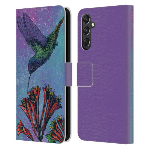 David Lozeau Colourful Grunge The Hummingbird Leather Book Wallet Case Cover For Samsung Galaxy A24 4G / M34 5G