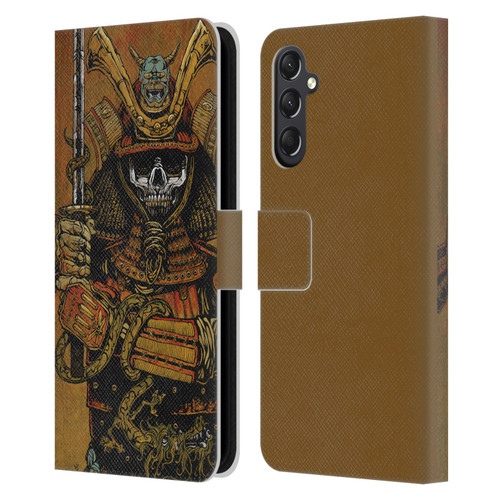 David Lozeau Colourful Grunge Samurai Leather Book Wallet Case Cover For Samsung Galaxy A24 4G / M34 5G
