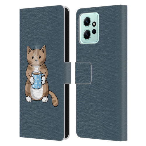 Beth Wilson Doodlecats Coffee Drinking Leather Book Wallet Case Cover For Xiaomi Redmi 12