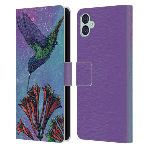 David Lozeau Colourful Grunge The Hummingbird Leather Book Wallet Case Cover For Samsung Galaxy M04 5G / A04e