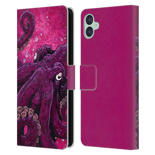 David Lozeau Colourful Grunge Octopus Squid Leather Book Wallet Case Cover For Samsung Galaxy M04 5G / A04e