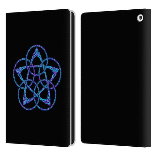 Beth Wilson Celtic Knot Stars Blue & Purple Circles Leather Book Wallet Case Cover For Amazon Fire HD 8/Fire HD 8 Plus 2020