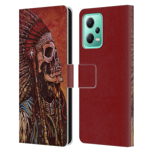 David Lozeau Colourful Grunge Native American Leather Book Wallet Case Cover For Xiaomi Redmi Note 12 5G