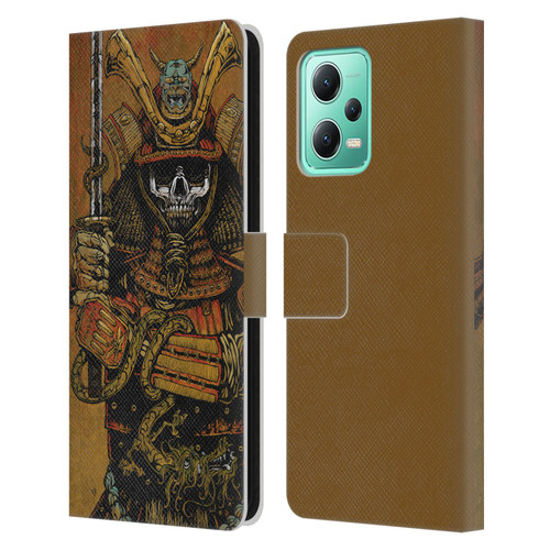 David Lozeau Colourful Grunge Samurai Leather Book Wallet Case Cover For Xiaomi Redmi Note 12 5G