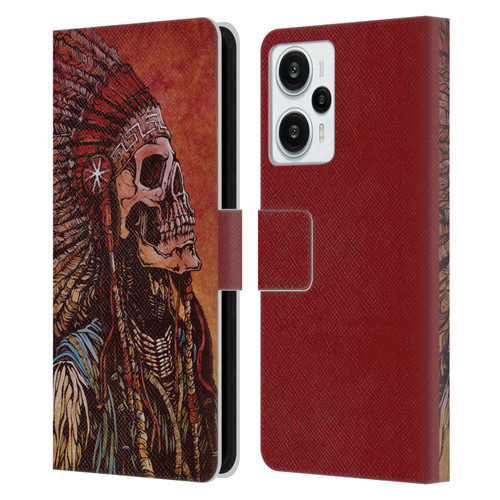 David Lozeau Colourful Grunge Native American Leather Book Wallet Case Cover For Xiaomi Redmi Note 12T