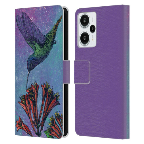 David Lozeau Colourful Grunge The Hummingbird Leather Book Wallet Case Cover For Xiaomi Redmi Note 12T