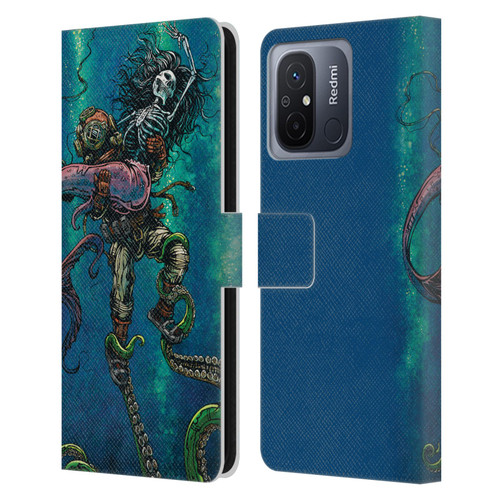 David Lozeau Colourful Grunge Diver And Mermaid Leather Book Wallet Case Cover For Xiaomi Redmi 12C