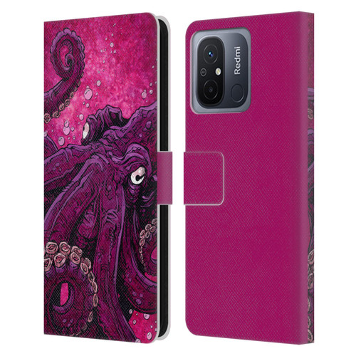 David Lozeau Colourful Grunge Octopus Squid Leather Book Wallet Case Cover For Xiaomi Redmi 12C