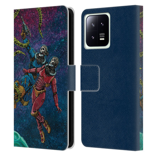 David Lozeau Colourful Grunge Astronaut Space Couple Love Leather Book Wallet Case Cover For Xiaomi 13 5G