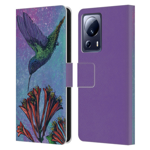 David Lozeau Colourful Grunge The Hummingbird Leather Book Wallet Case Cover For Xiaomi 13 Lite 5G