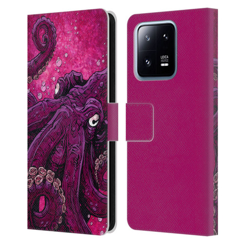 David Lozeau Colourful Grunge Octopus Squid Leather Book Wallet Case Cover For Xiaomi 13 Pro 5G