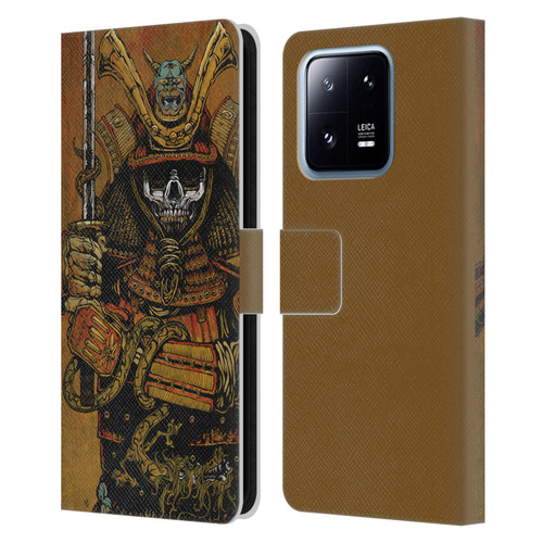 David Lozeau Colourful Grunge Samurai Leather Book Wallet Case Cover For Xiaomi 13 Pro 5G