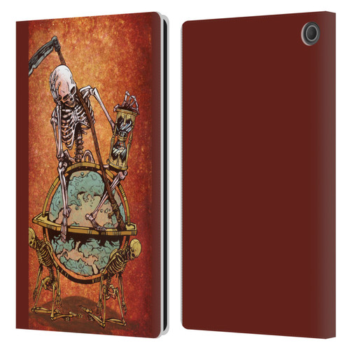 David Lozeau Colourful Art Memento Mori Leather Book Wallet Case Cover For Amazon Fire Max 11 2023