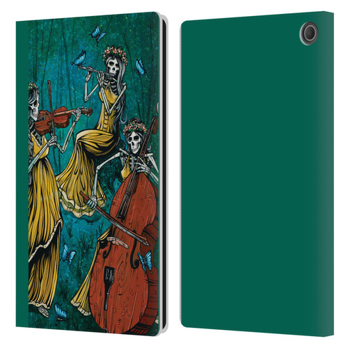 David Lozeau Colourful Art Three Female Leather Book Wallet Case Cover For Amazon Fire Max 11 2023
