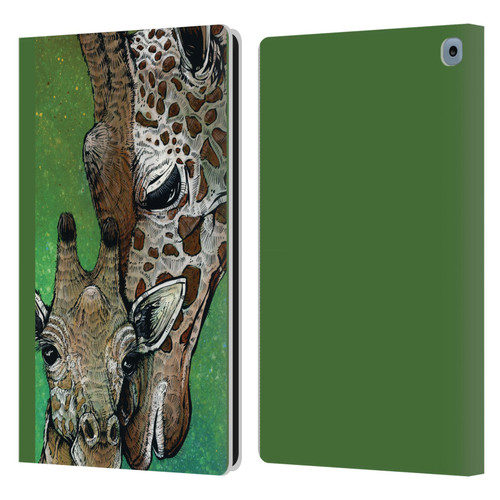 David Lozeau Colourful Art Giraffe Leather Book Wallet Case Cover For Amazon Fire HD 10 / Plus 2021