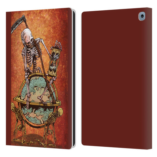 David Lozeau Colourful Art Memento Mori Leather Book Wallet Case Cover For Amazon Fire HD 10 / Plus 2021