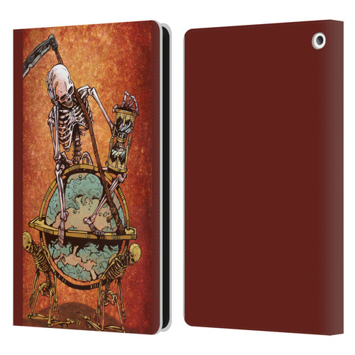 David Lozeau Colourful Art Memento Mori Leather Book Wallet Case Cover For Amazon Fire HD 8/Fire HD 8 Plus 2020