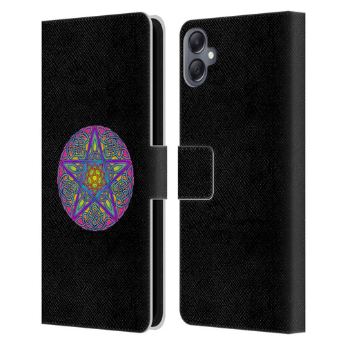 Beth Wilson Celtic Knot Stars Pagan Wicca Pentacle Leather Book Wallet Case Cover For Samsung Galaxy A05