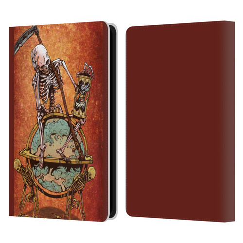 David Lozeau Colourful Art Memento Mori Leather Book Wallet Case Cover For Amazon Kindle Paperwhite 5 (2021)