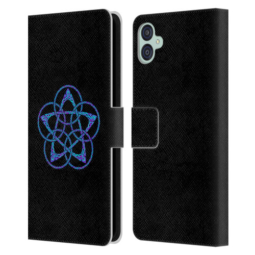 Beth Wilson Celtic Knot Stars Blue & Purple Circles Leather Book Wallet Case Cover For Samsung Galaxy M04 5G / A04e