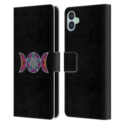 Beth Wilson Celtic Knot Stars Pagan Triple Moon Leather Book Wallet Case Cover For Samsung Galaxy M04 5G / A04e