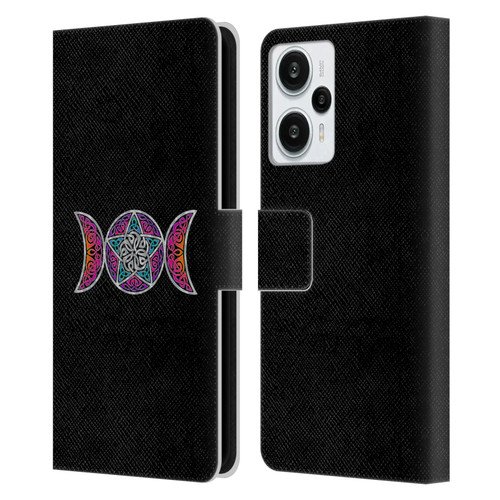 Beth Wilson Celtic Knot Stars Pagan Triple Moon Leather Book Wallet Case Cover For Xiaomi Redmi Note 12T