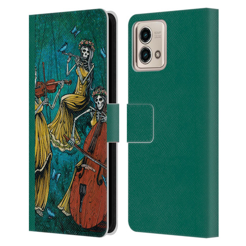 David Lozeau Colourful Art Three Female Leather Book Wallet Case Cover For Motorola Moto G Stylus 5G 2023