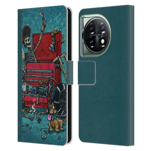 David Lozeau Colourful Art Garage Leather Book Wallet Case Cover For OnePlus 11 5G