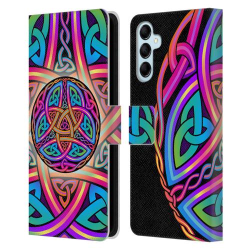 Beth Wilson Rainbow Celtic Knots Divine Leather Book Wallet Case Cover For Samsung Galaxy M14 5G