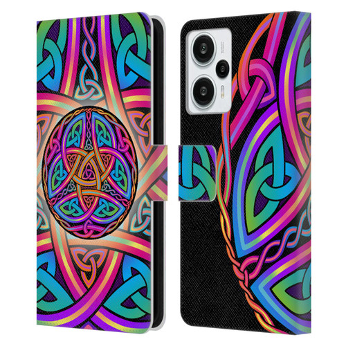 Beth Wilson Rainbow Celtic Knots Divine Leather Book Wallet Case Cover For Xiaomi Redmi Note 12T