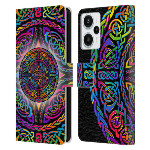 Beth Wilson Rainbow Celtic Knots Shield Leather Book Wallet Case Cover For Xiaomi Redmi Note 12T