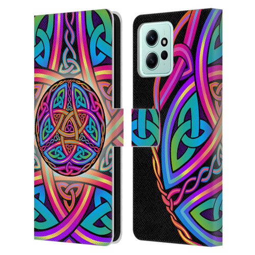 Beth Wilson Rainbow Celtic Knots Divine Leather Book Wallet Case Cover For Xiaomi Redmi 12