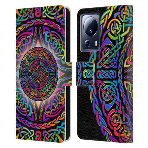 Beth Wilson Rainbow Celtic Knots Shield Leather Book Wallet Case Cover For Xiaomi 13 Lite 5G