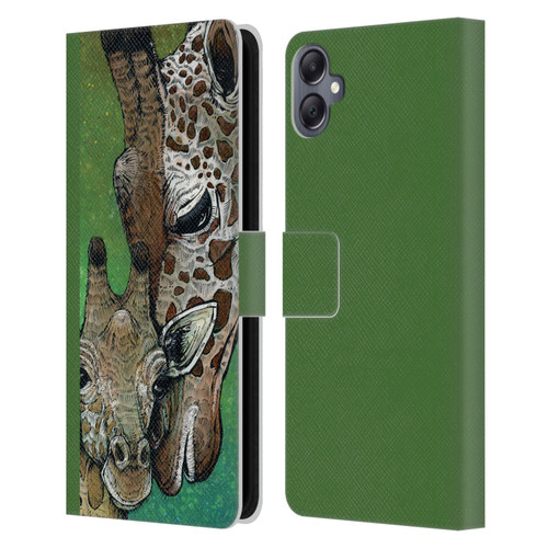 David Lozeau Colourful Art Giraffe Leather Book Wallet Case Cover For Samsung Galaxy A05