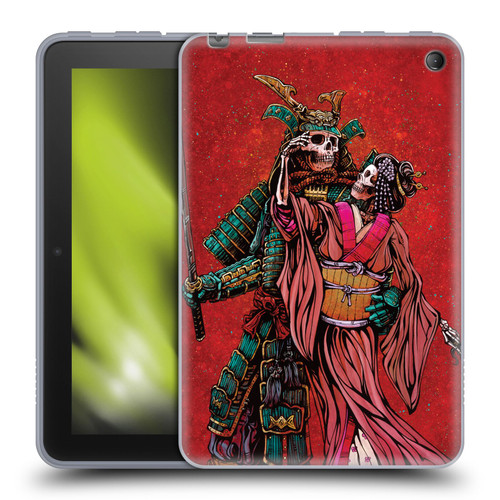 David Lozeau Colourful Art Samurai And Geisha Soft Gel Case for Amazon Fire 7 2022