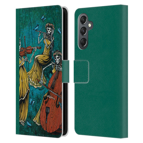 David Lozeau Colourful Art Three Female Leather Book Wallet Case Cover For Samsung Galaxy A25 5G