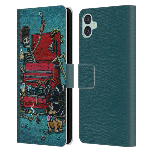 David Lozeau Colourful Art Garage Leather Book Wallet Case Cover For Samsung Galaxy M04 5G / A04e