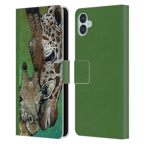 David Lozeau Colourful Art Giraffe Leather Book Wallet Case Cover For Samsung Galaxy M04 5G / A04e