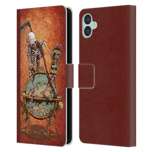 David Lozeau Colourful Art Memento Mori Leather Book Wallet Case Cover For Samsung Galaxy M04 5G / A04e