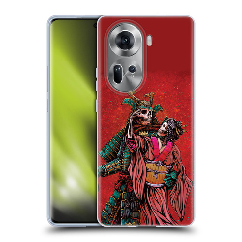 David Lozeau Colourful Art Samurai And Geisha Soft Gel Case for OPPO Reno11