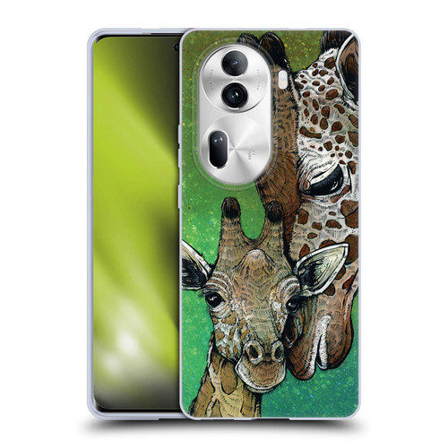 David Lozeau Colourful Art Giraffe Soft Gel Case for OPPO Reno11 Pro