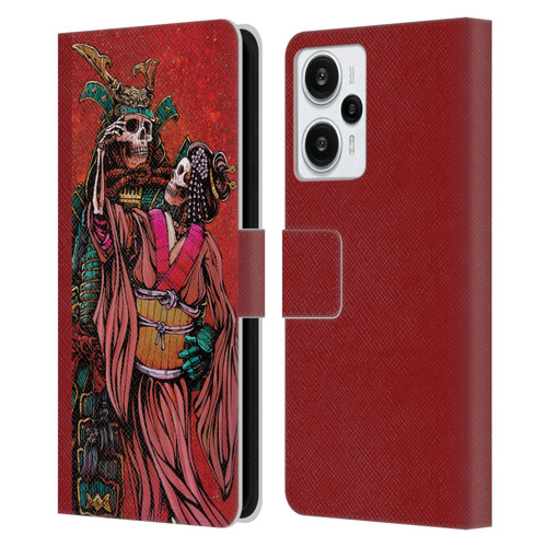 David Lozeau Colourful Art Samurai And Geisha Leather Book Wallet Case Cover For Xiaomi Redmi Note 12T