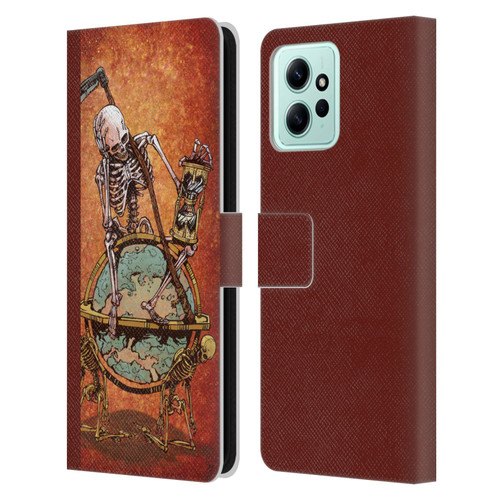 David Lozeau Colourful Art Memento Mori Leather Book Wallet Case Cover For Xiaomi Redmi 12