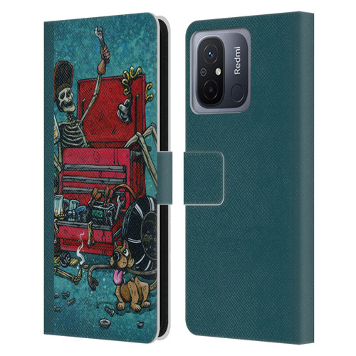 David Lozeau Colourful Art Garage Leather Book Wallet Case Cover For Xiaomi Redmi 12C