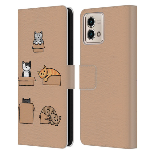 Beth Wilson Doodle Cats 2 Boxes Leather Book Wallet Case Cover For Motorola Moto G Stylus 5G 2023