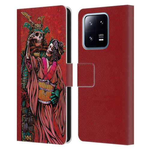 David Lozeau Colourful Art Samurai And Geisha Leather Book Wallet Case Cover For Xiaomi 13 Pro 5G