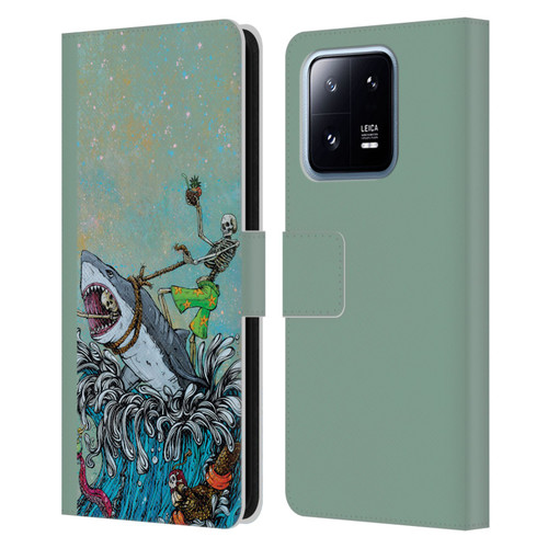 David Lozeau Colourful Art Surfing Leather Book Wallet Case Cover For Xiaomi 13 Pro 5G