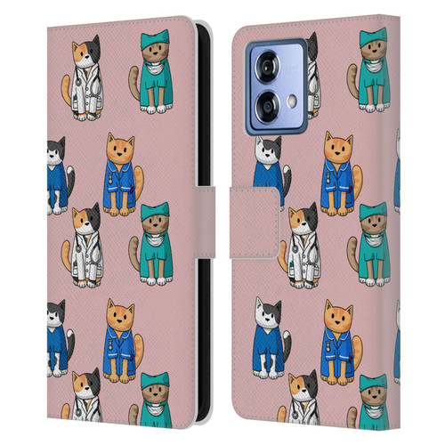 Beth Wilson Doodle Cats 2 Professionals Leather Book Wallet Case Cover For Motorola Moto G84 5G
